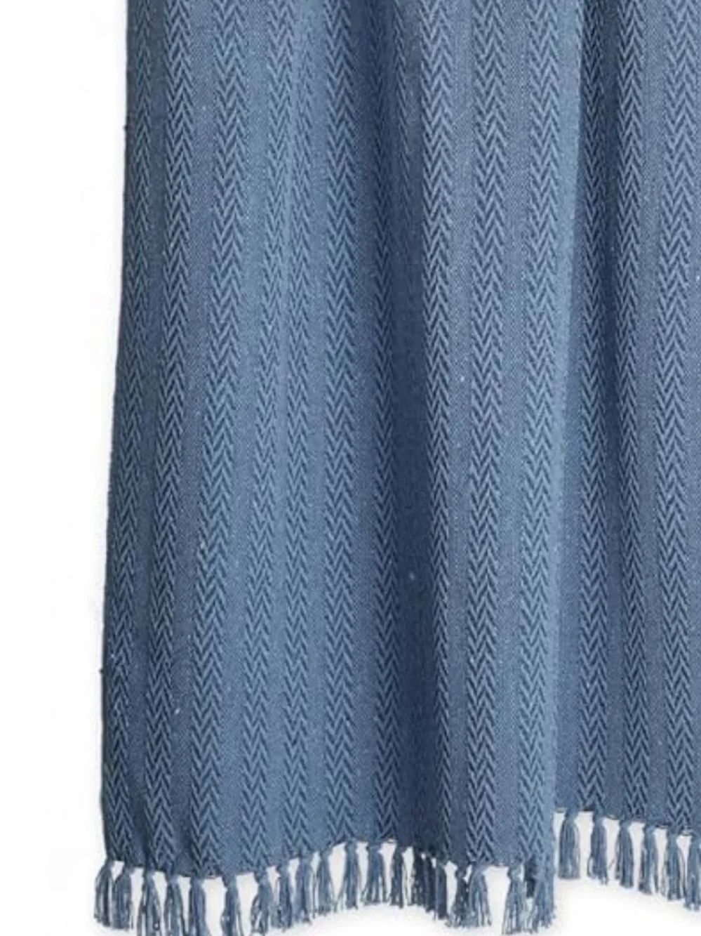 NEW DII Industrial Tonal Textured 100% Cotton Woven Throw in French Blue